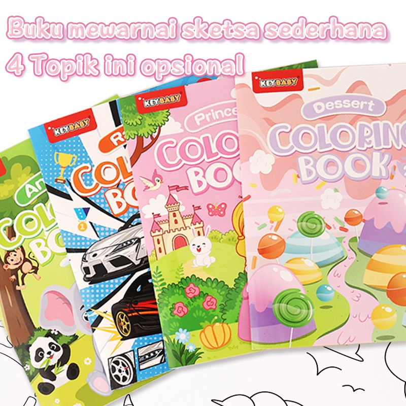 Buku Mewarnai Coloring Book Edukasi Buku Latihan Menggambar Anak Kertas Tebal Tidak Mudah Sobek