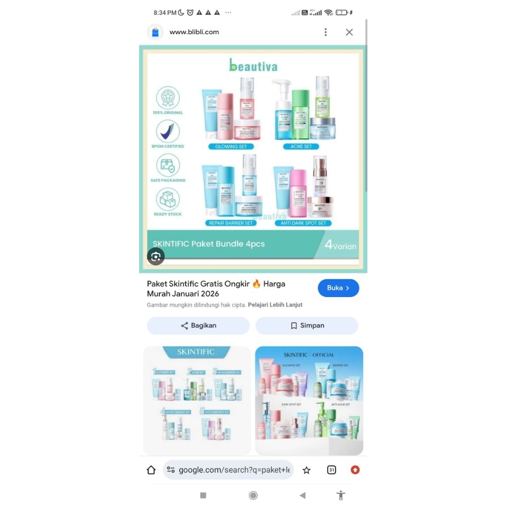 Skincare paket lengkap skintific