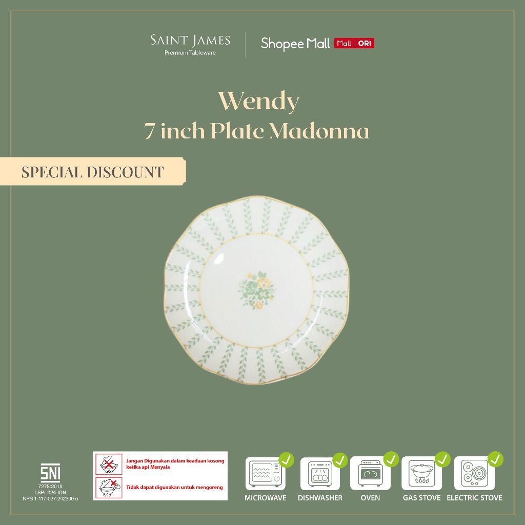 Saint james 7 inch Plate Madonna WENDY