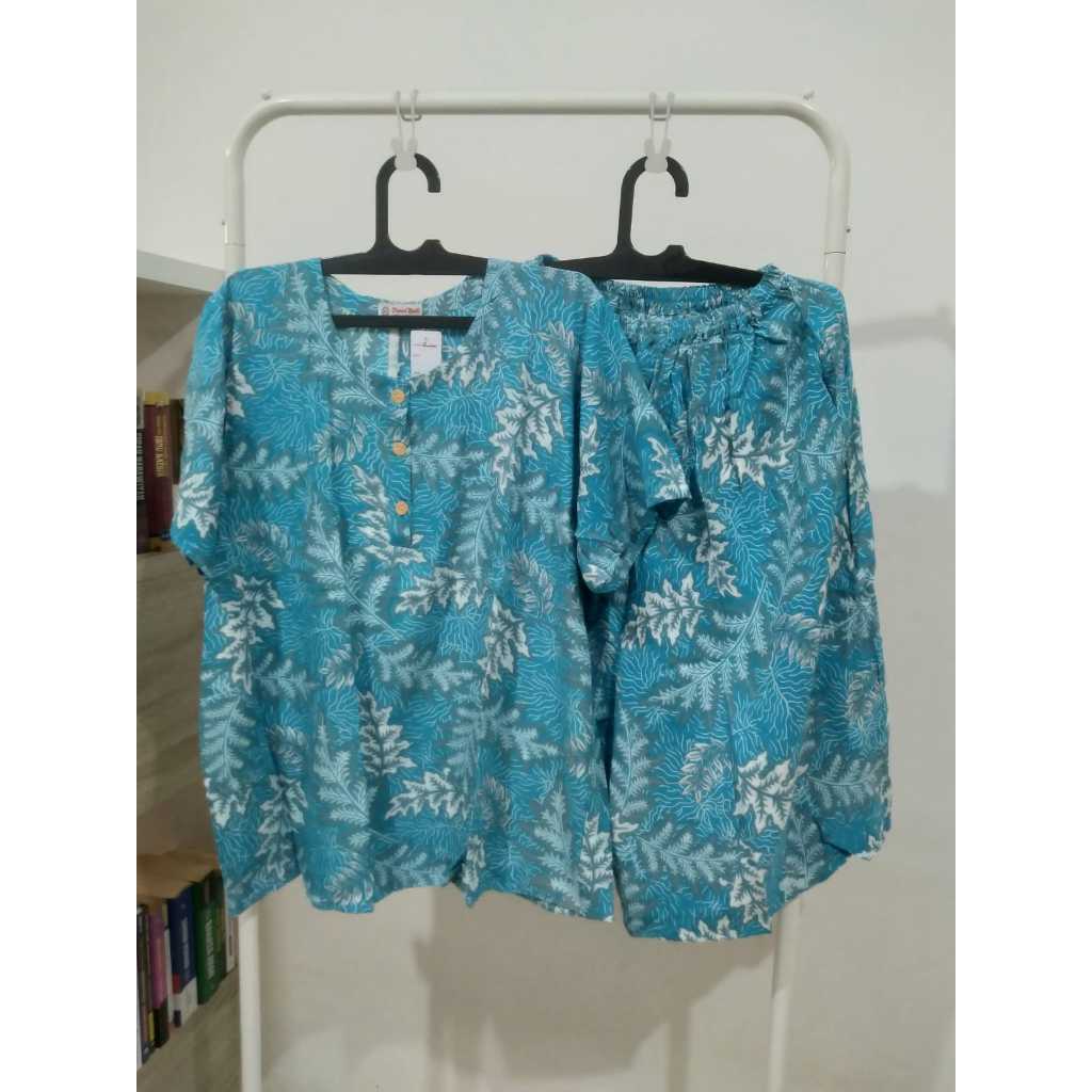 Piyama Setelan Baju Tidur Daster Atas Bawah Batik Danar Hadi - Lengan Pendek