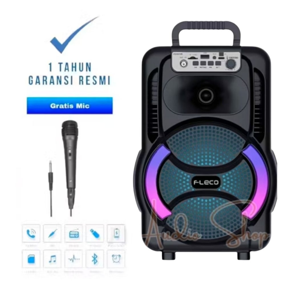 FFULL BASSS Speaker Bluetooth Kimiso 8.8inc Speaker Bluetooth Subwoofer aktif 7801 Super Bass Speake