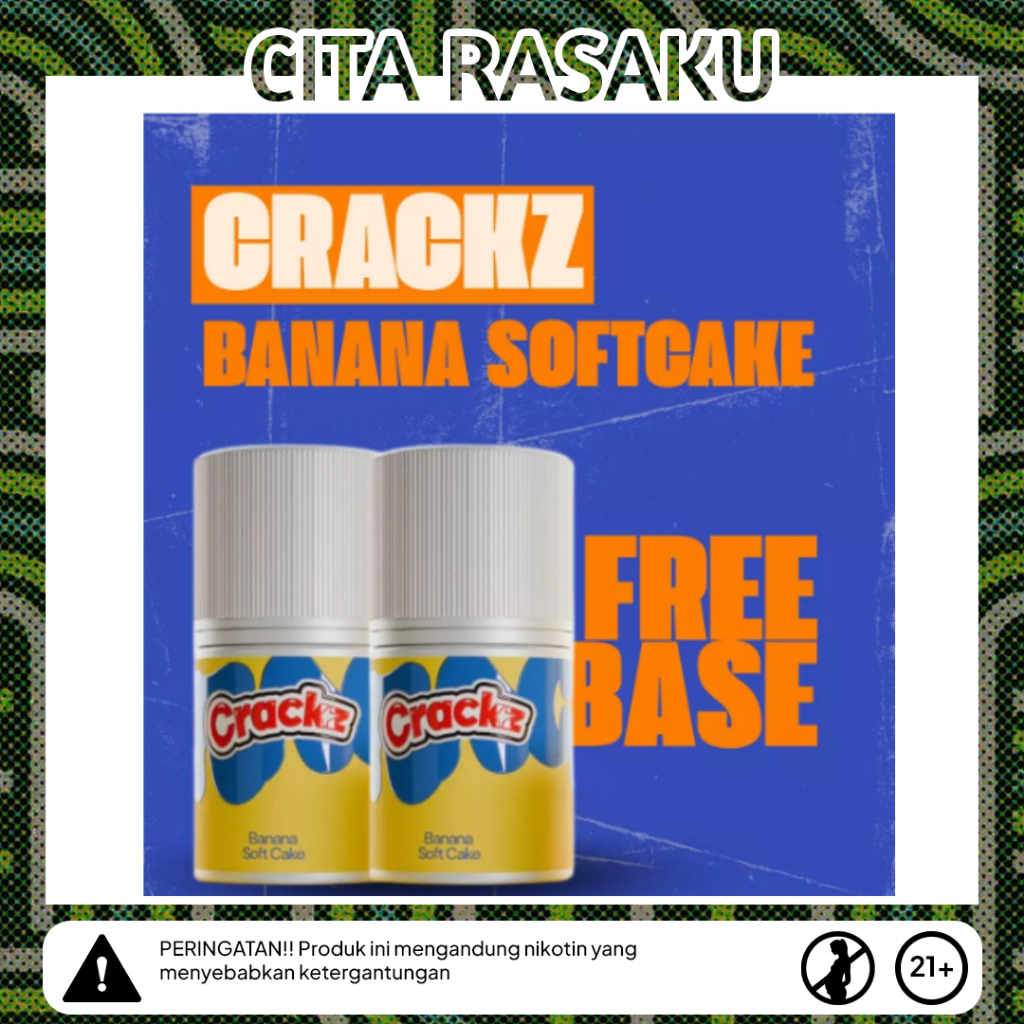 CRACKZ BANANA SOFTCAKE 60ML FREEBASE NEW FLAVOUR CRACKZ AUTHENTIC BY VAPEZOO