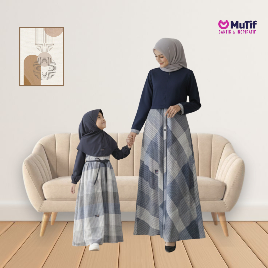 Juleashop Mutif - Baju Sarimbit Keluarga Gamis Koko Couple Ayah Ibu Anak Laki Laki Perempuan