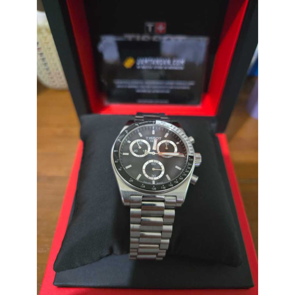 Jam Tangan Tissot PR516 Chronograph 40mm T-Sport Black Dial Stainless Steel Strap Jam Tangan Tissot 