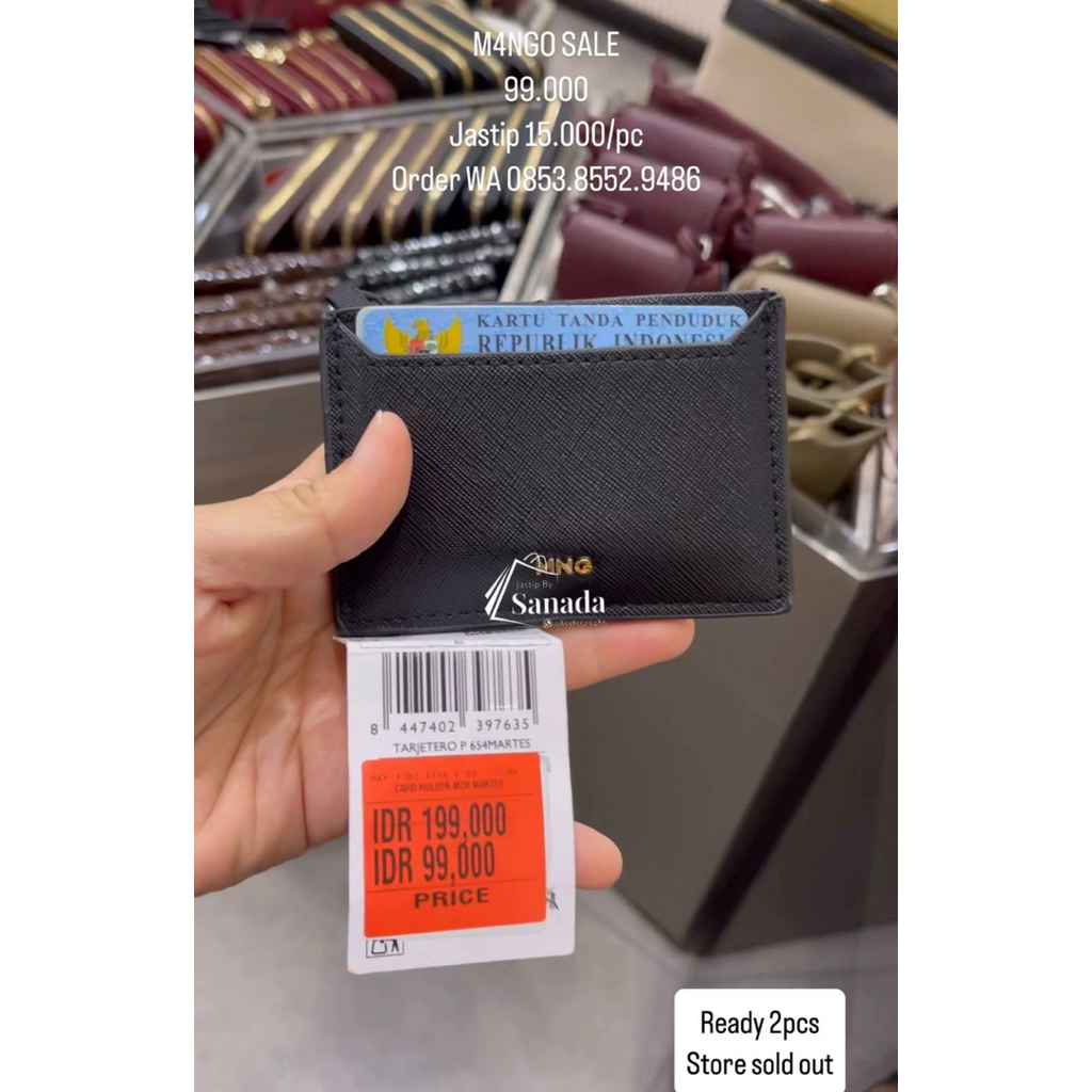 READY CARD Holder MANGO black simple hitam polos cardholder mango