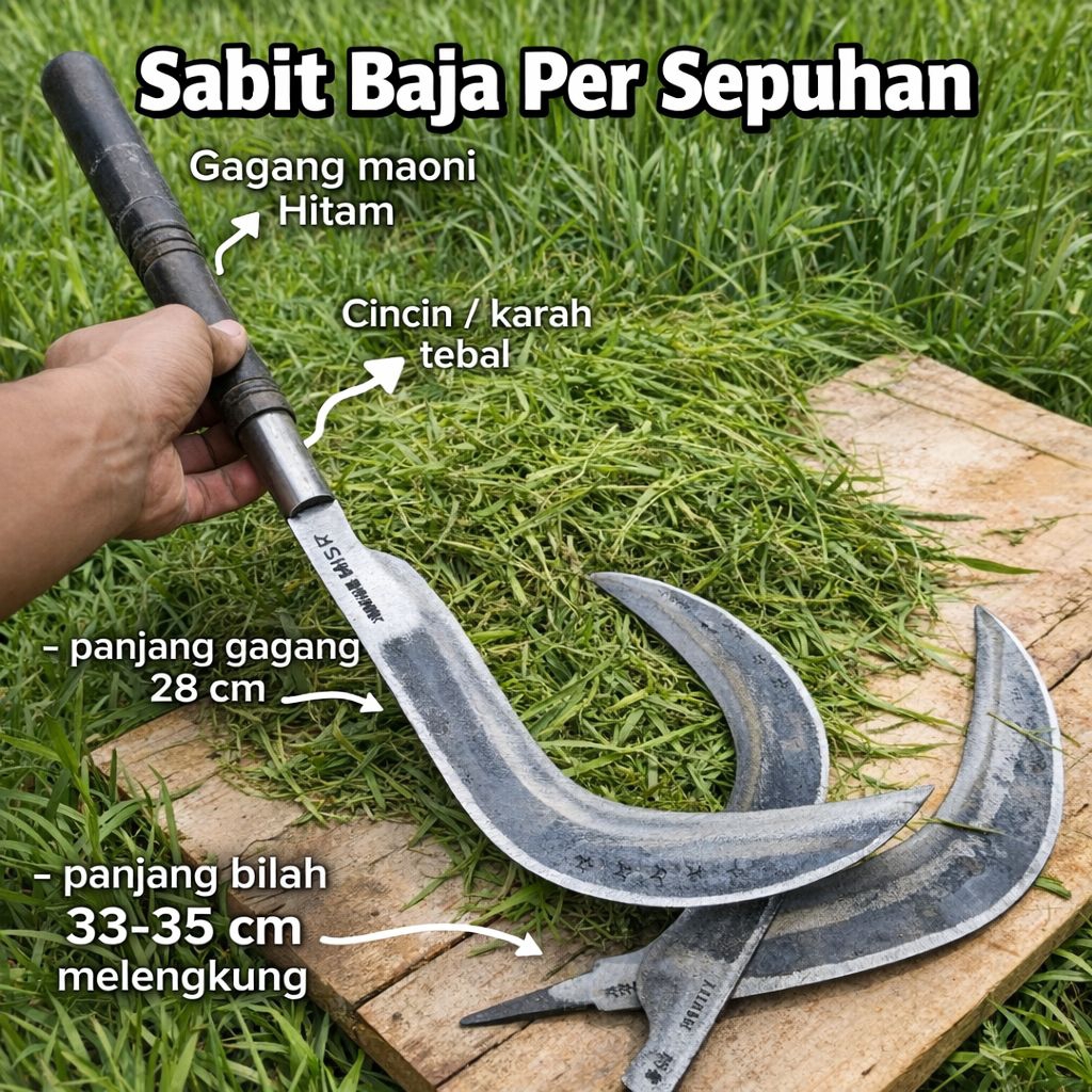 Sabit berkebun serbaguna baja per sepuhan