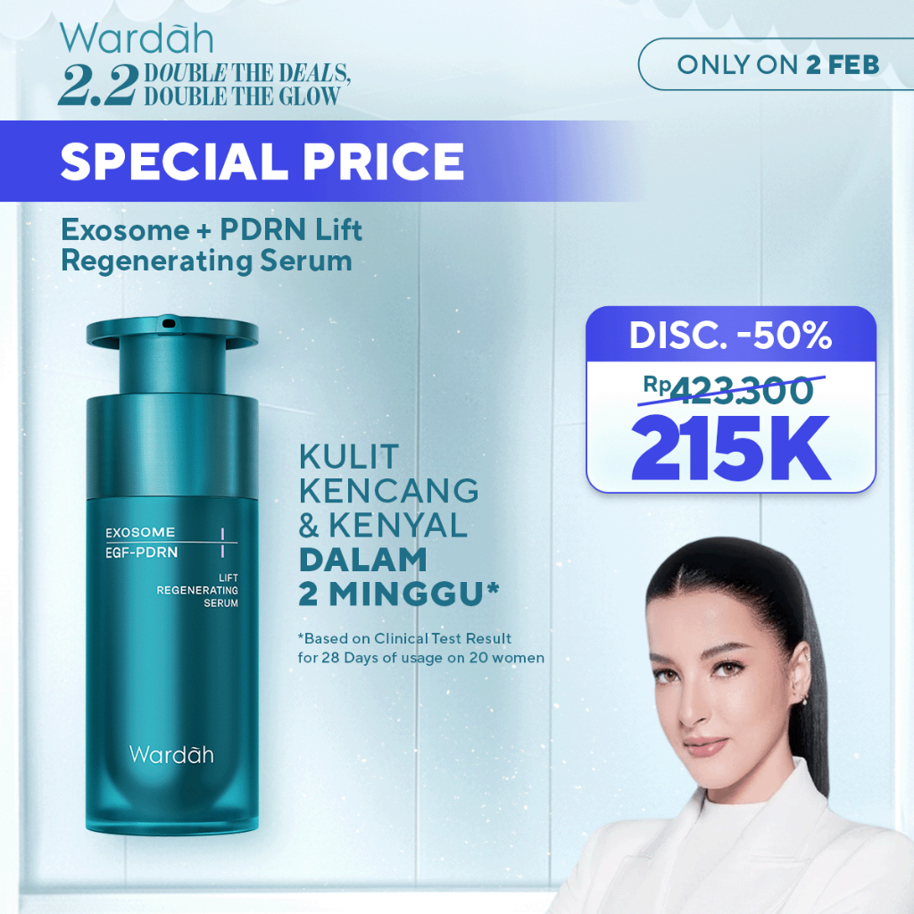 WARDAH Exosome + PDRN Lift Regenerating Serum, Glass Skin, Serum Mencerahkan Wajah (Clinic Treatment