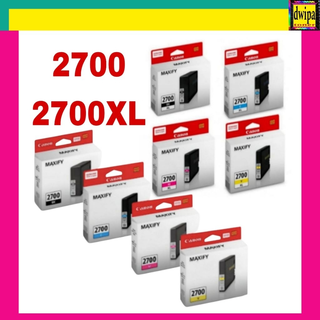 TINTA CANON 2700/2700XL BLACK & COLOR ORIGINAL Cocok Untuk Tipe Printer:MB5370, MD5470,MB5070, MB517