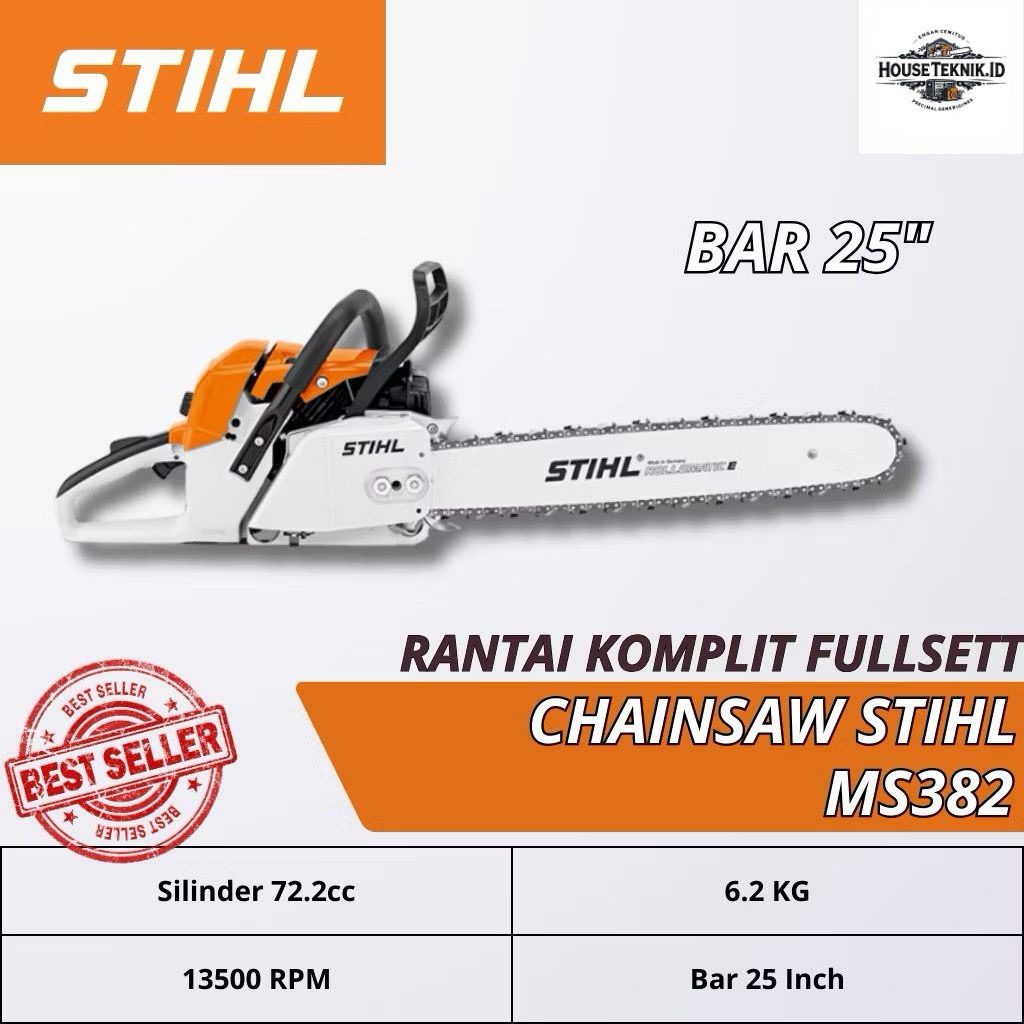 PROMO  CHAINSAW SENSO 382 FULLSET BAR 25 INCH STIHL ORIGINAL STIHL GERGAJI KAYU