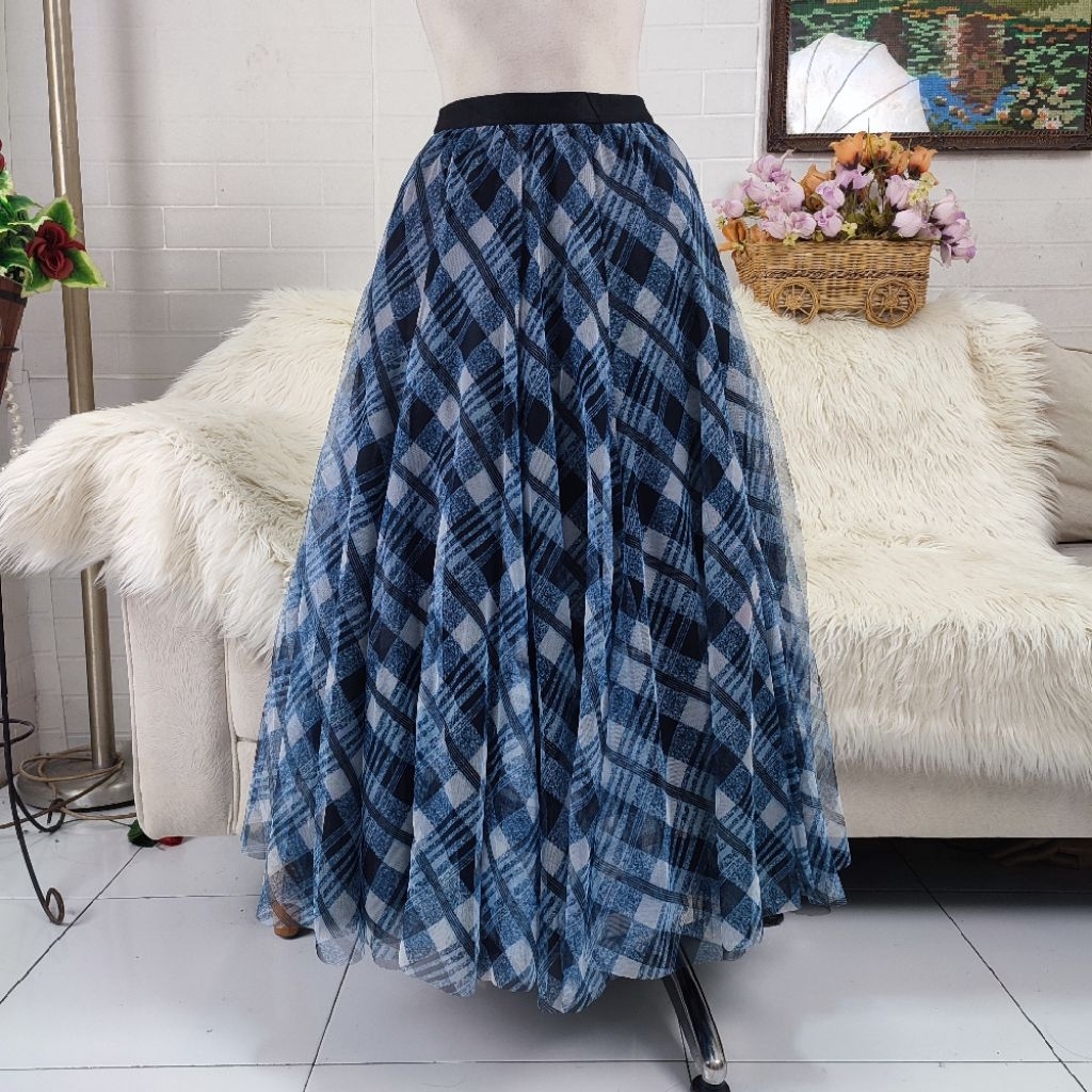 rok panjang rok tutu panjang rok tutu kotak kotak tutu skirt tulle skirt