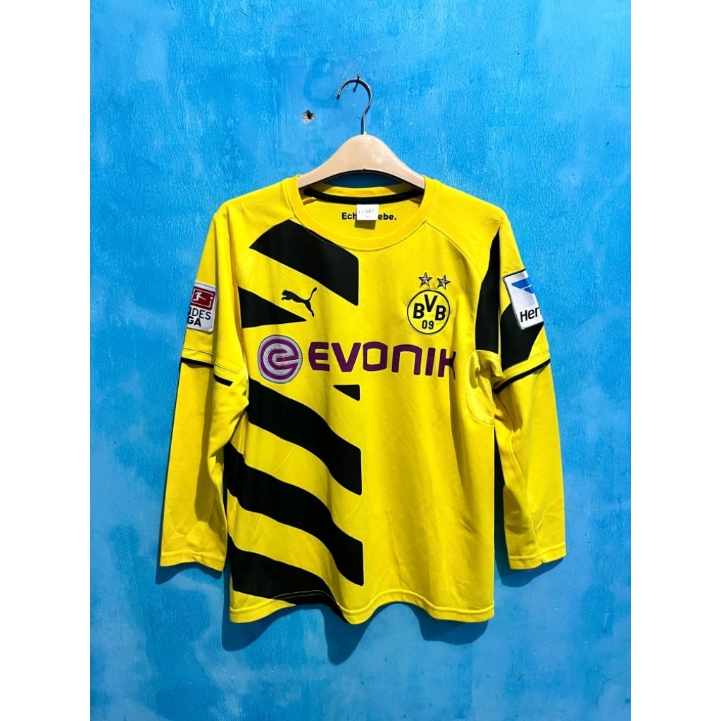 Jersey Borussia Dortmund 2014-2015 long Sleeve full patch liga dan sponsor lengan Nns Mkhitaryan