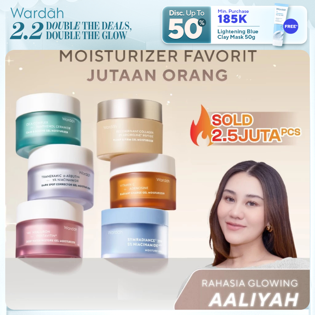 WARDAH Gel Moisturizer Series 30 g - day cream, glow moisturizer, Collagen Moist, pelembab, Tranexam