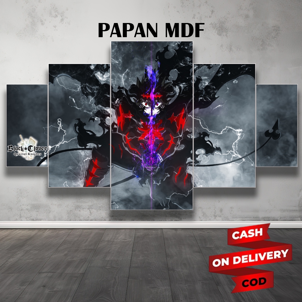 Poster Dinding Anime BLACK CLOVER - ASTA Hiasan Aesthetic Gambar HD Poster 5 Lembar Wallpaper Kamar