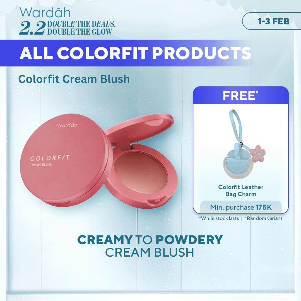 WARDAH Colorfit Cream Blush - Formula ringan dan teksturnya creamy - Makeup - Blush On - Liquid Blus