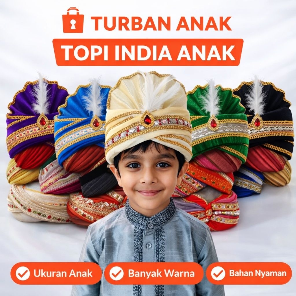 Topi India Anak laki-laki | Turban anak