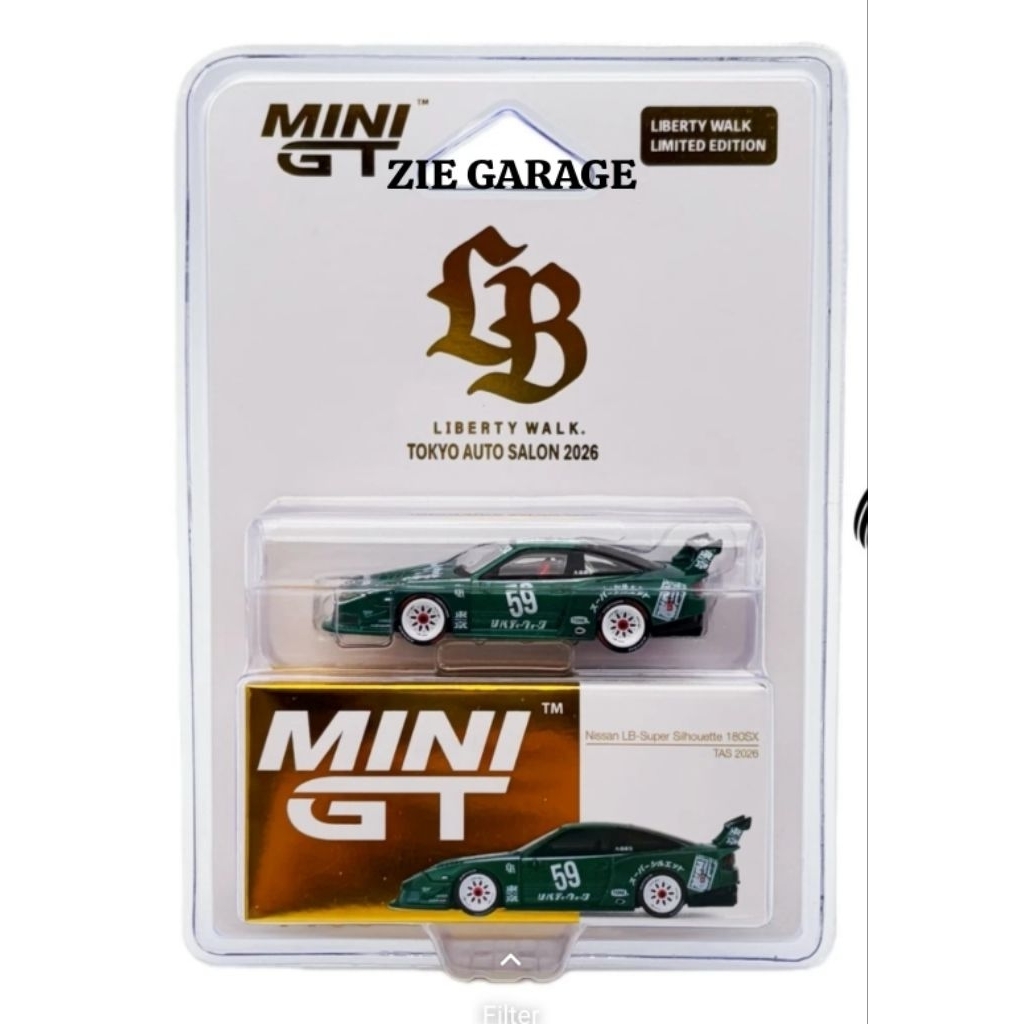 MINI GT LB SUPER SILHOUETTE NISSAN 180SX TOKYO AUTO SALON 2026 LIMITED EDITION - BLISTER PACKING #MG