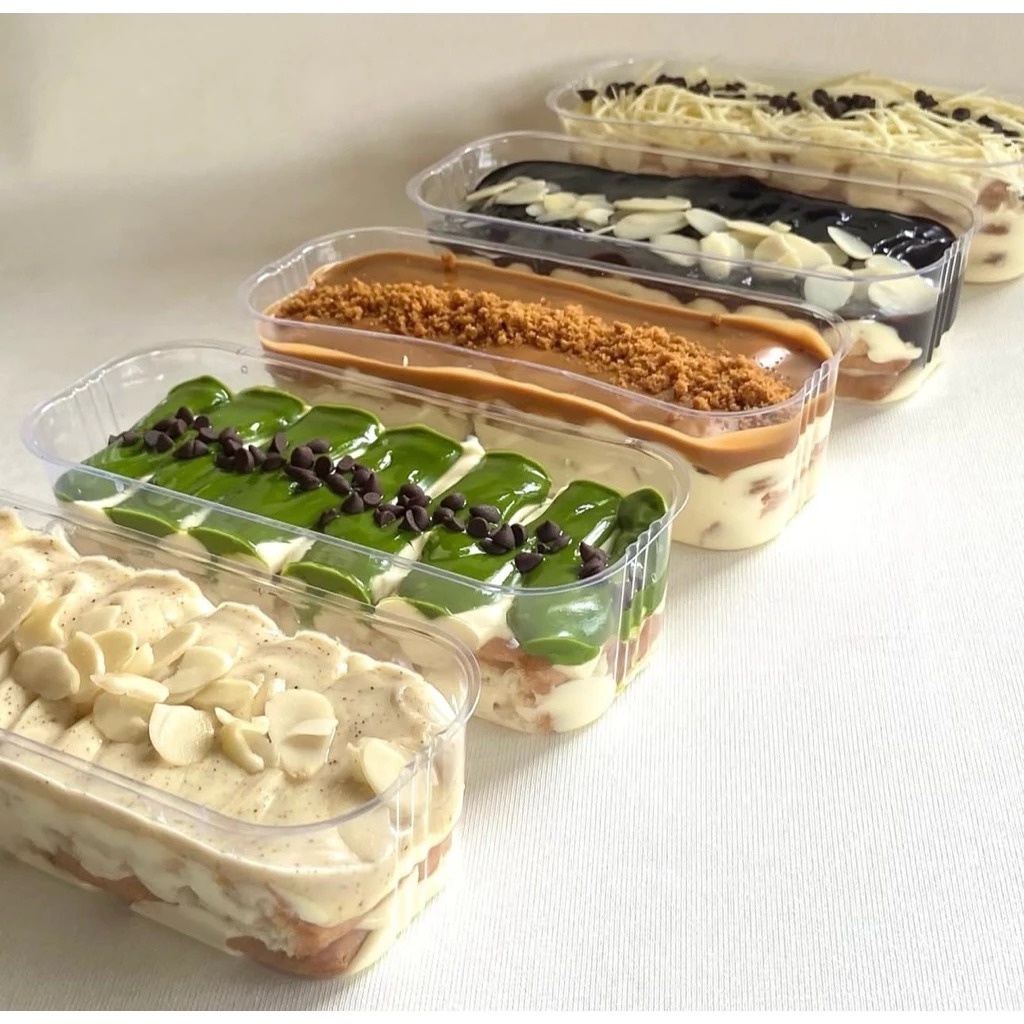 [25 SET] Mika Dessert Korean Dessert Box Mika Panjang – Tempat Tiramisu, Cake, Puding