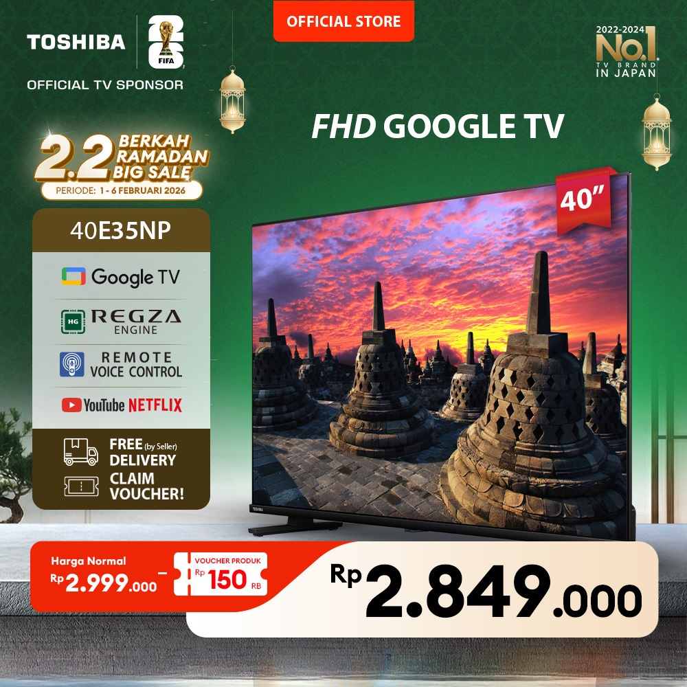 [SPESIAL UNTUK INDONESIA] [KHUSUS ONLINE] Toshiba TV 40" FHD GoogleTV - Regza Engine PQ Technology D