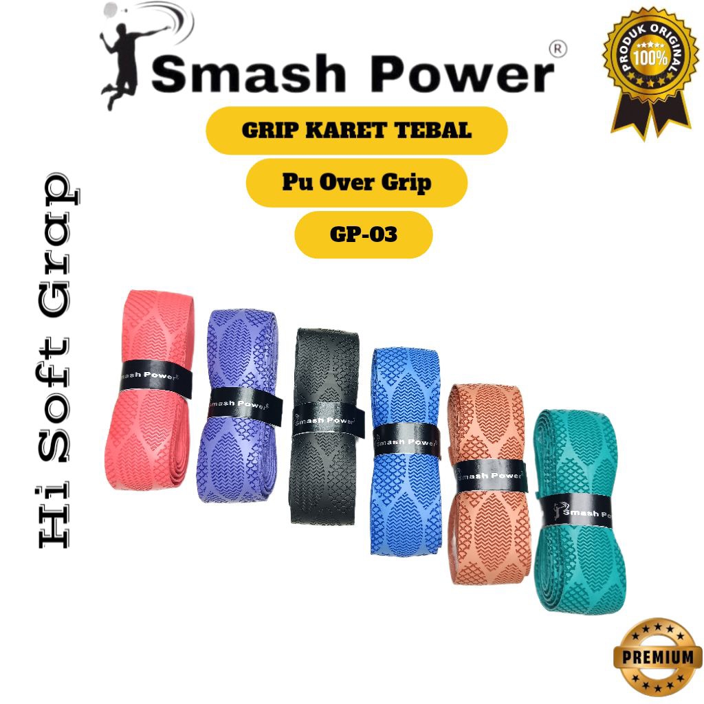 GRIP RAKET BADMINTON TEBAL SMASH POWER GP-03 ORIGINAL/GRIP RAKET BADMINTON/GRIP RAKET TENIS/GRIP PAD