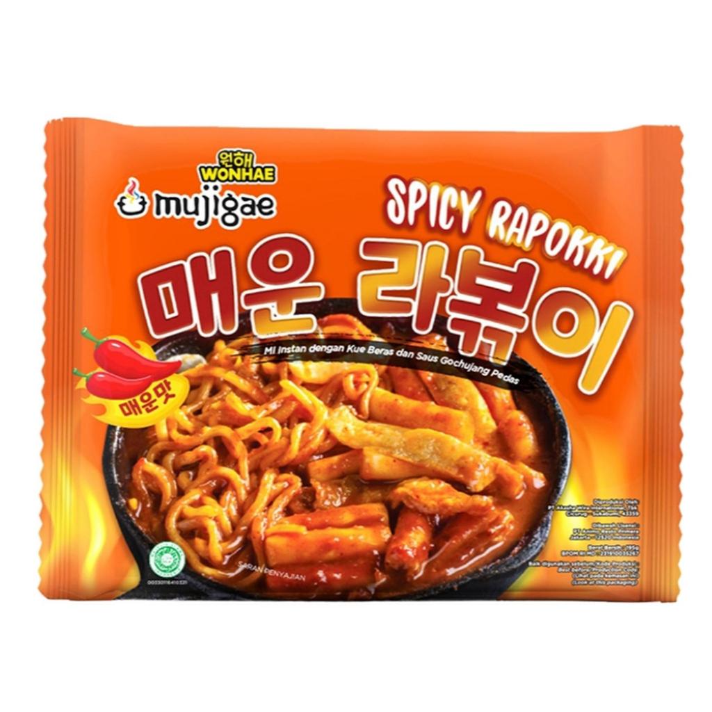 PROMO Wonhae Mujigae Mie Mi Instant Instan Kue Beras Saus Gochujang Pedas Spicy Rapokki Tteokbokki K