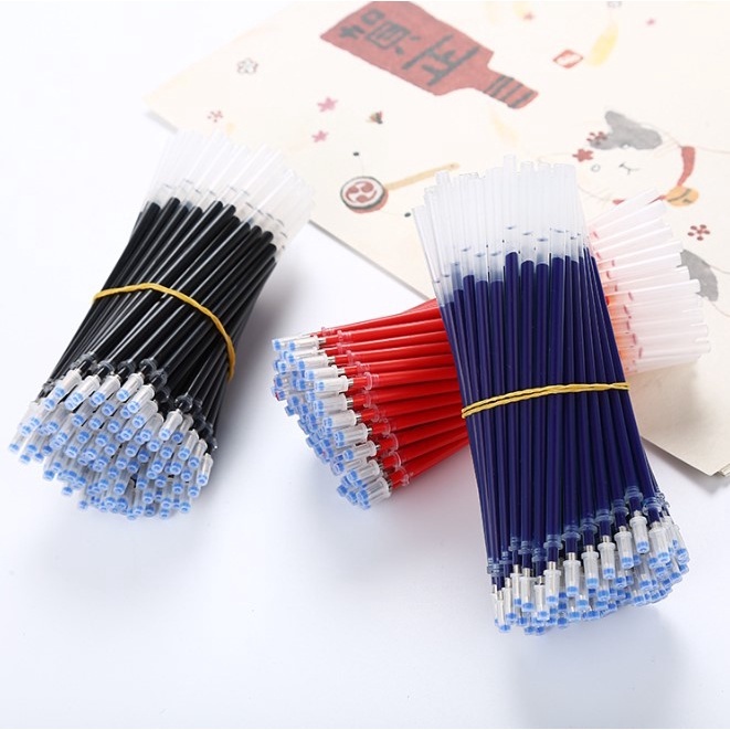 PCI~Refill Tinta(5Pcs) Pulpen Gel Cair 0.5mm - Isi Ulang Tinta Pena Biru, Hitam, Merah