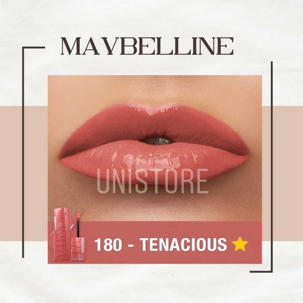 Maybelline Superstay Vinyl Ink 180 Tenacious | Lipstik Vinyl Tahan Lama | High Shine Original