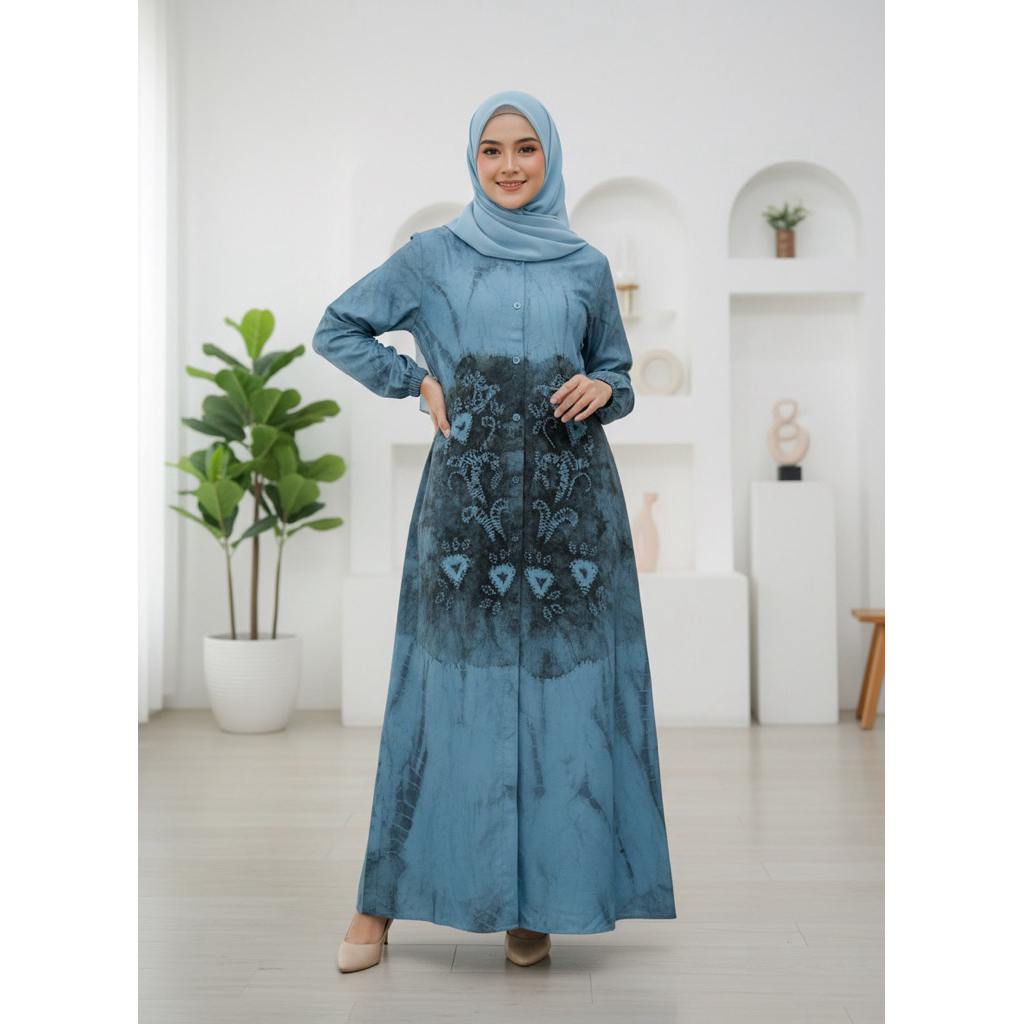GAMIS DRESS MAXY WANITA MOTIF SASIRANGAN G001