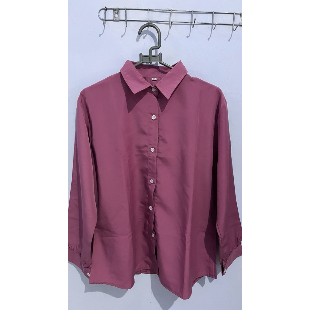 kemeja wanita dusty purple