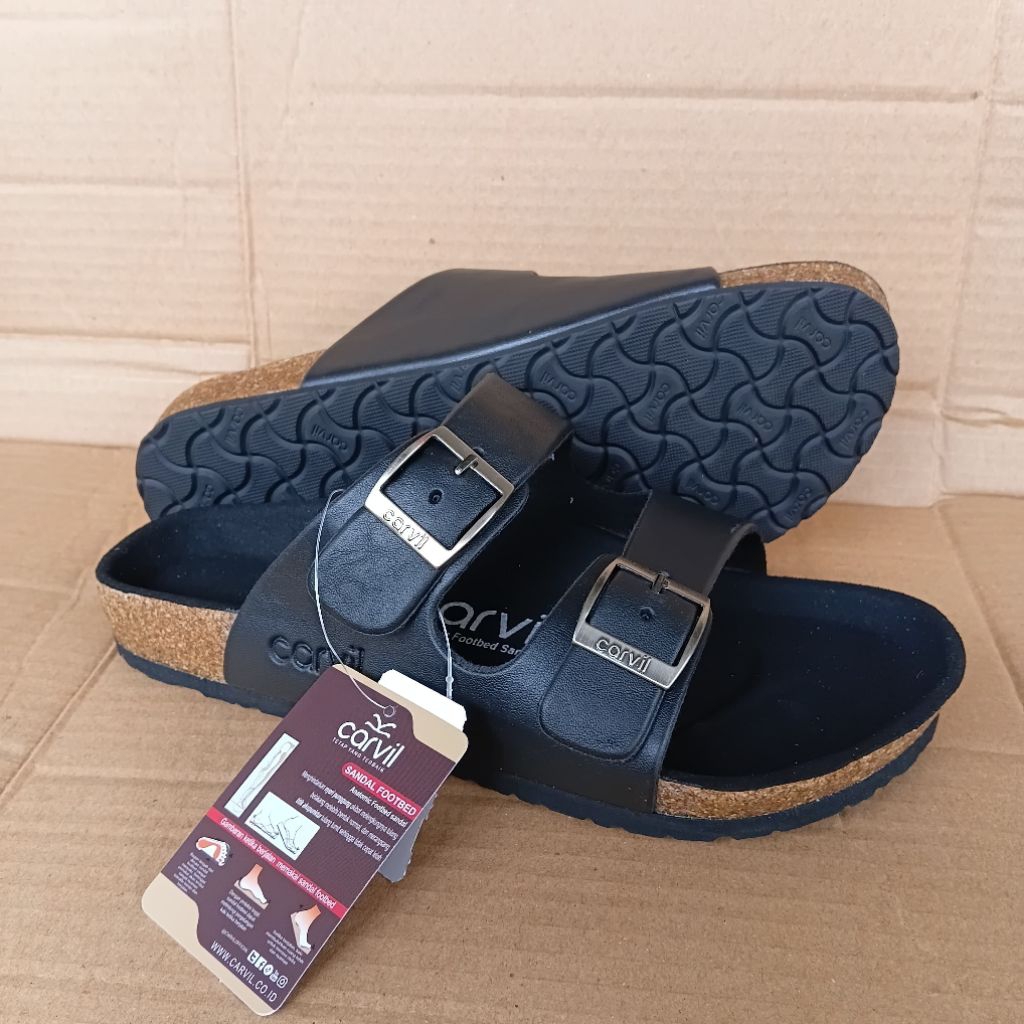 Sandal Pria Carvil Original Romeo 02 Hitam