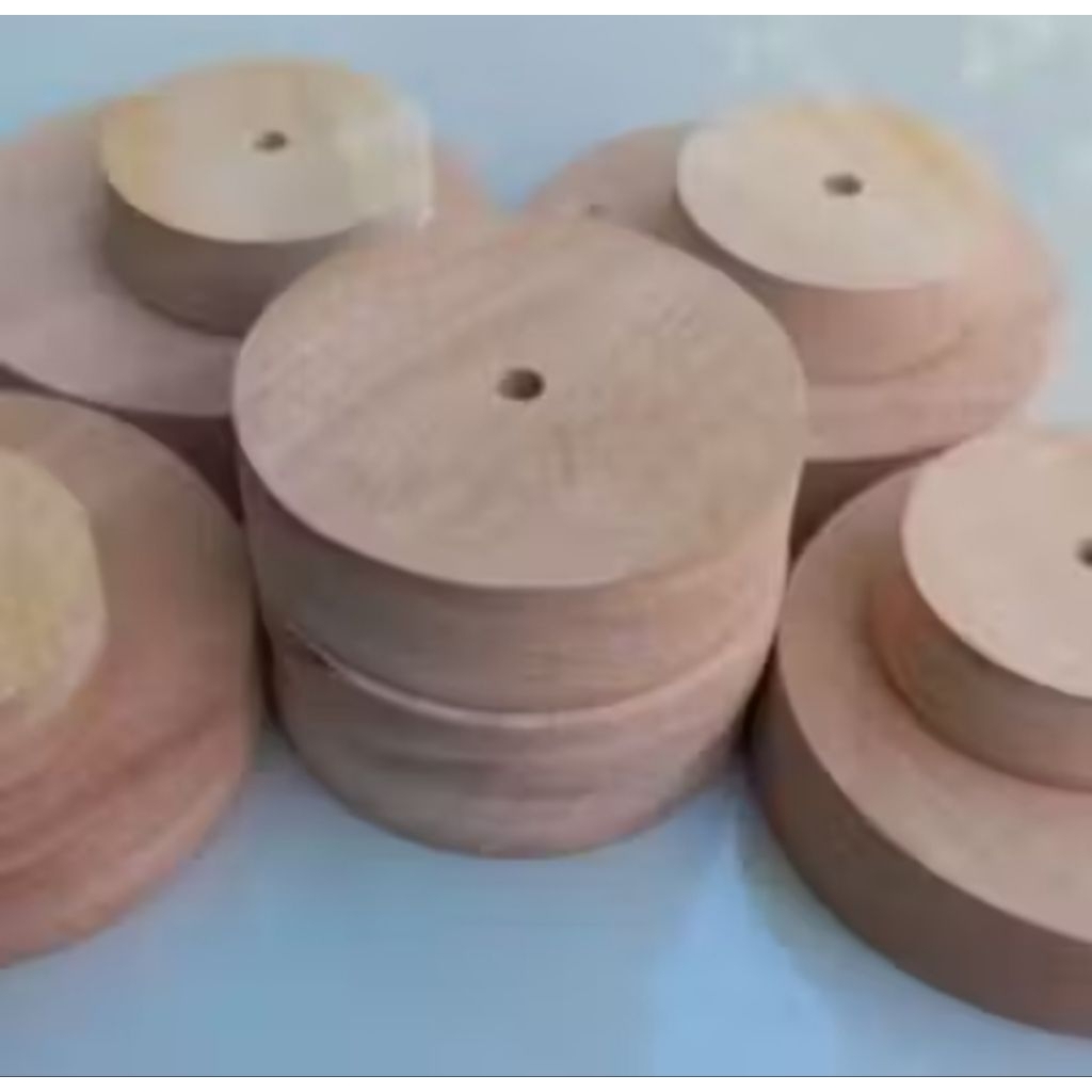 Roda kayu bubutan keping kayu bulat diameter 5 mm DIY murah