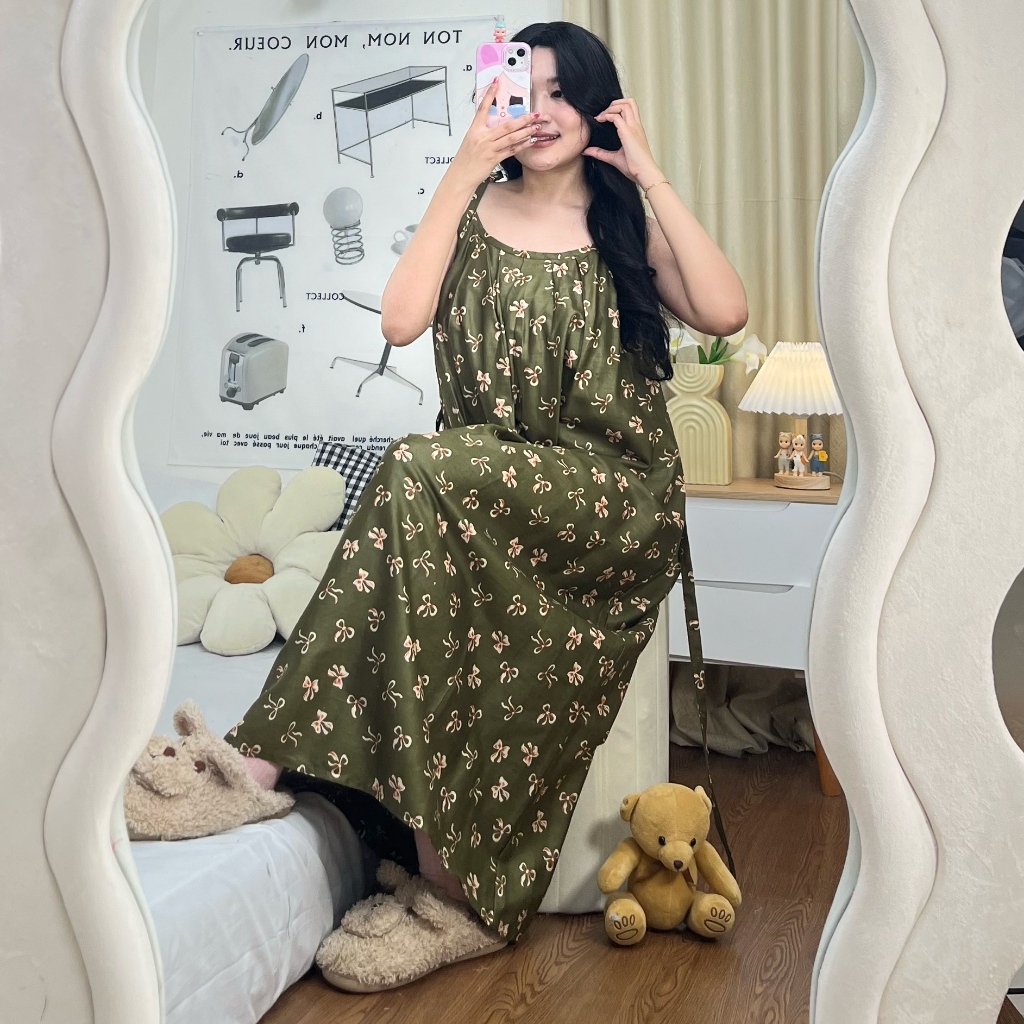 Sapasara - Baju Tidur Nightdress Daster Bali Lobek Tali Satu Rayon Adem Daster Yukensi Jumbo LD 120