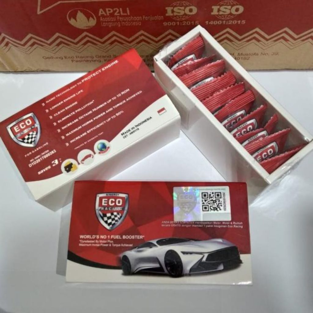 ECO racing mobil Bensin 1 box isi 10 sachet asli