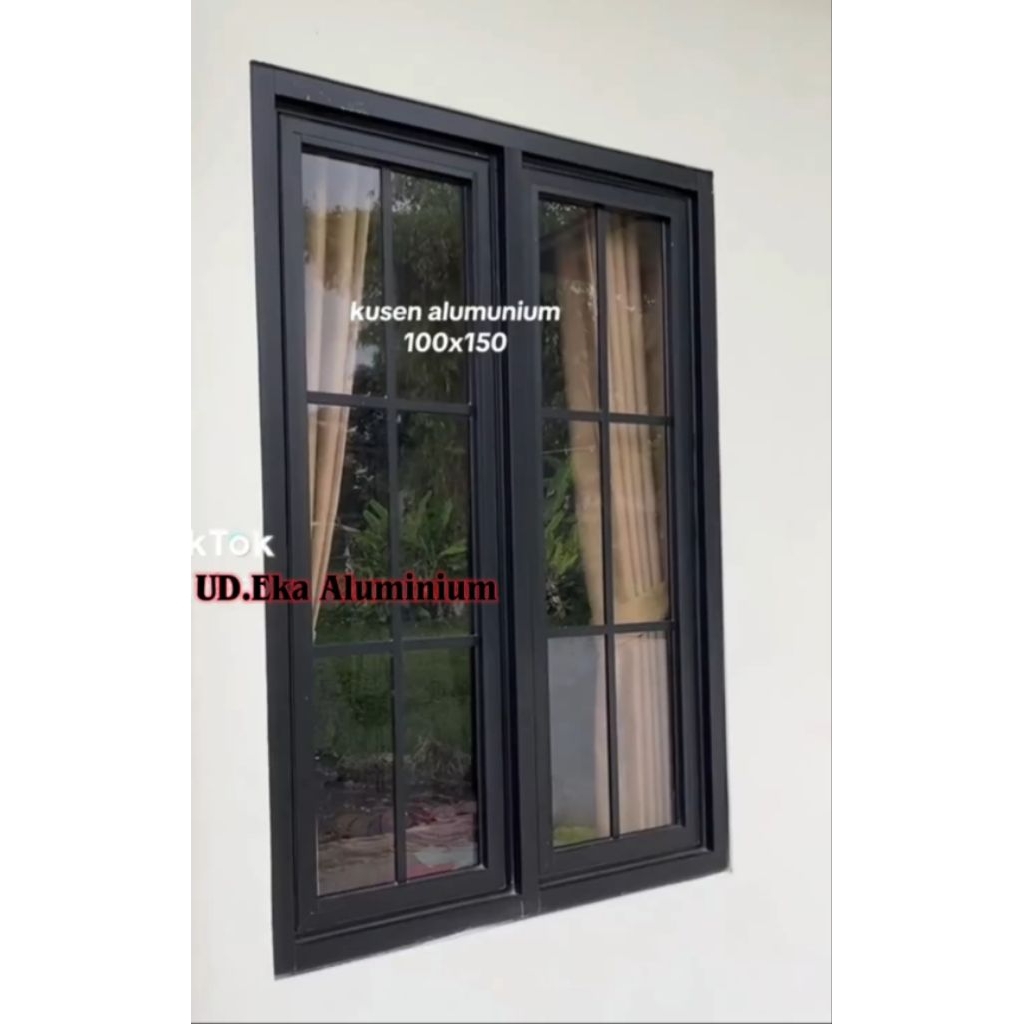 kusen jendela Aluminium Ornamen Gandeng UKURAN 100 x 150