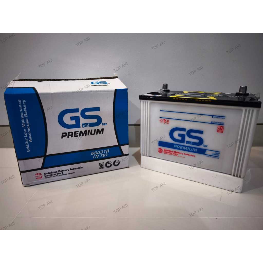 Aki Mobil GS PREMIUM N70 65D31R 12V 70Ah ORIGINAL MOBIL KUDA SERIES DIESEL DYNA CARNIVAL BENSIN GRAC