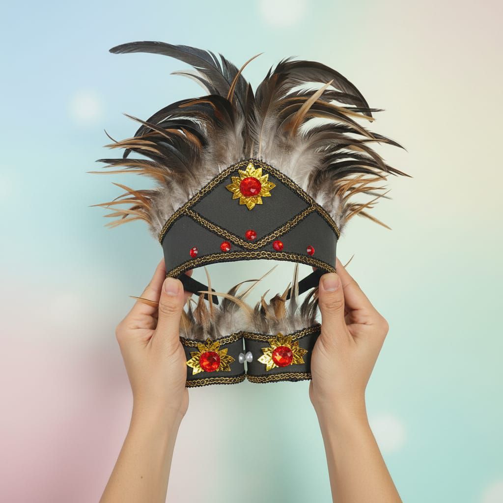 Mahkota Papua Dayak Tradisional Asli Papua + GELANG