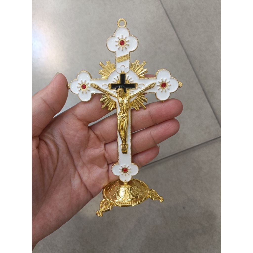 Salib Meja Sinar 14cm - Salib Duduk - Salib Meja