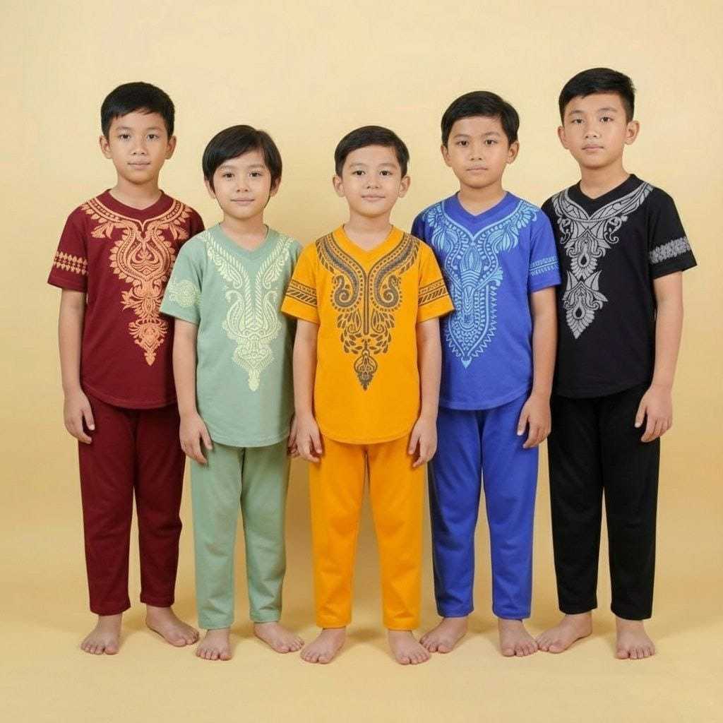 SET KOKO KURTA KAOS COMBED 30S 2-7 TAHUN / SETELAN KOKO ANAK BAHAN KAOS