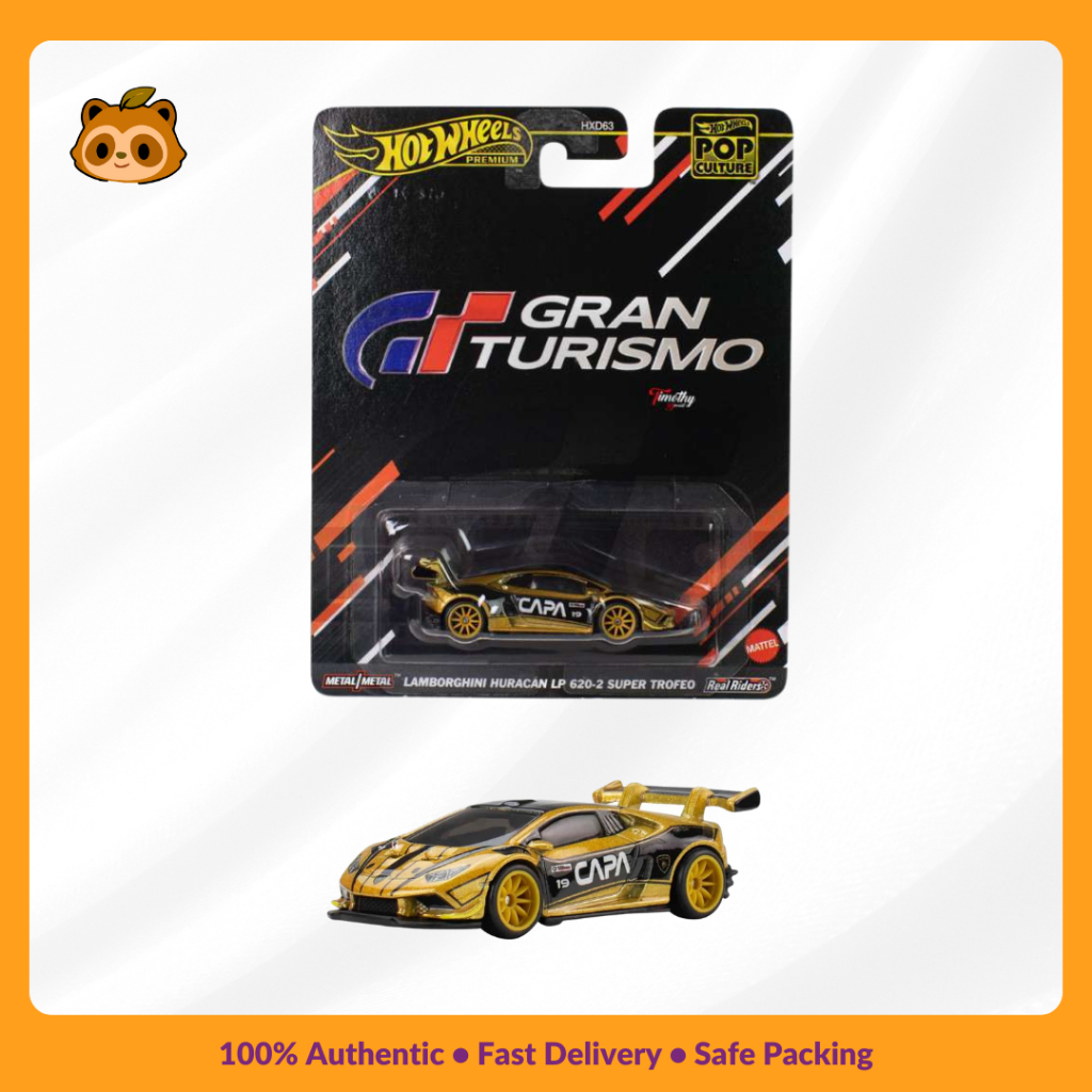 Nookitoys - Hot Wheels Premium Pop Culture Lamborghini Huracan LP 620-20 Super Trofeo Gold Grand Tur