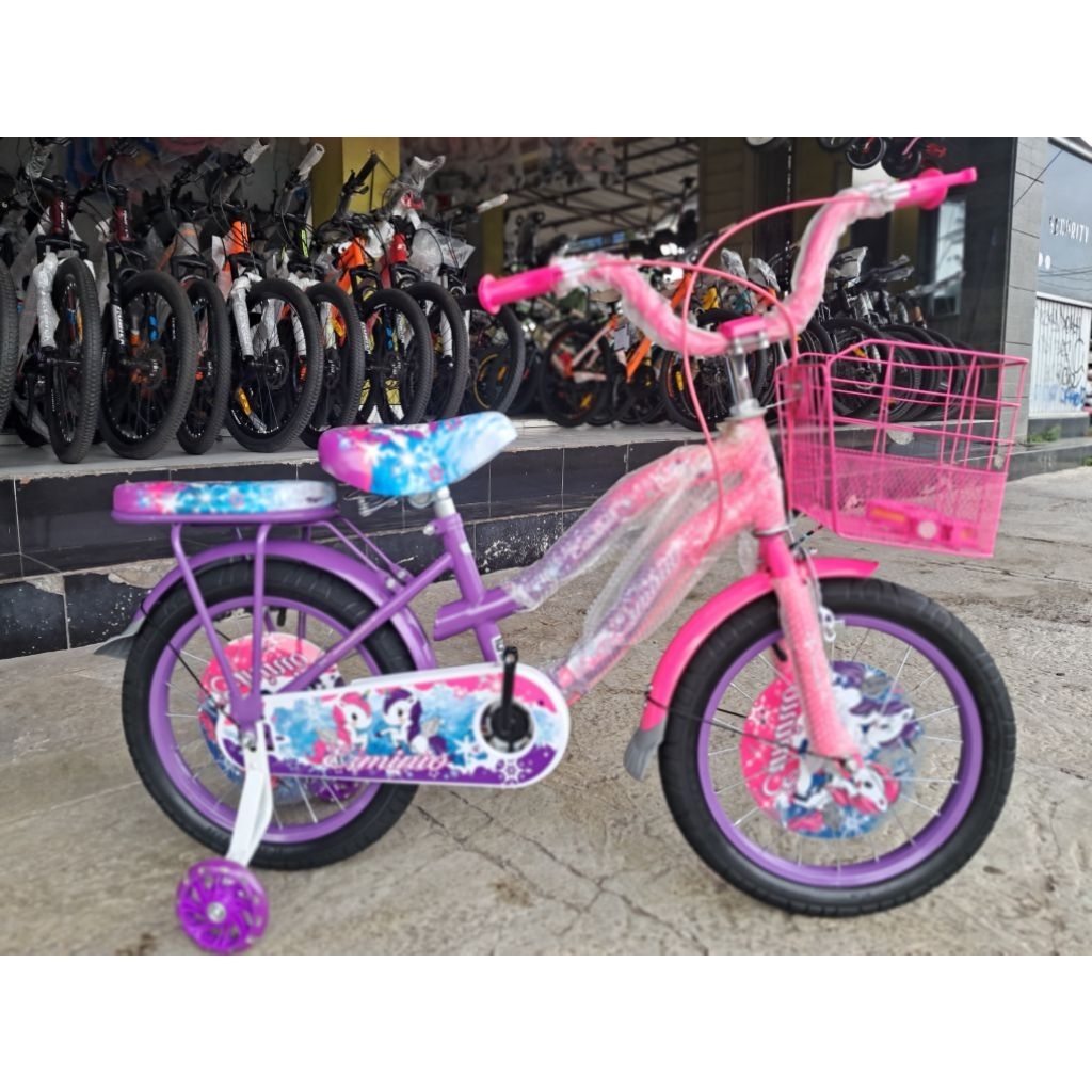 sepeda anak perempuan 7 sampai 9 tahun 18 inchi motif kuda ponny