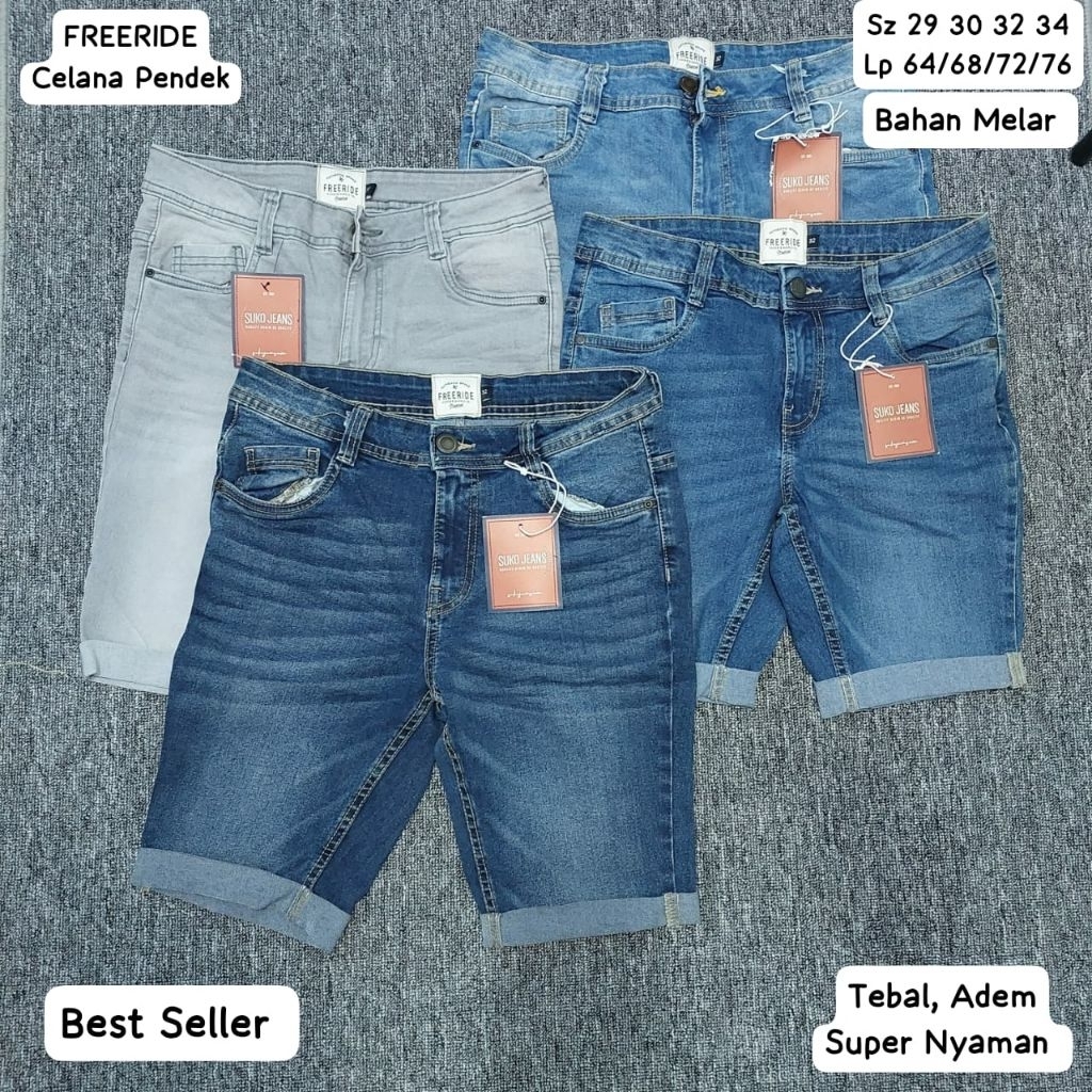 FREERIDE Celana Jeans Pendek Pria Bestseller