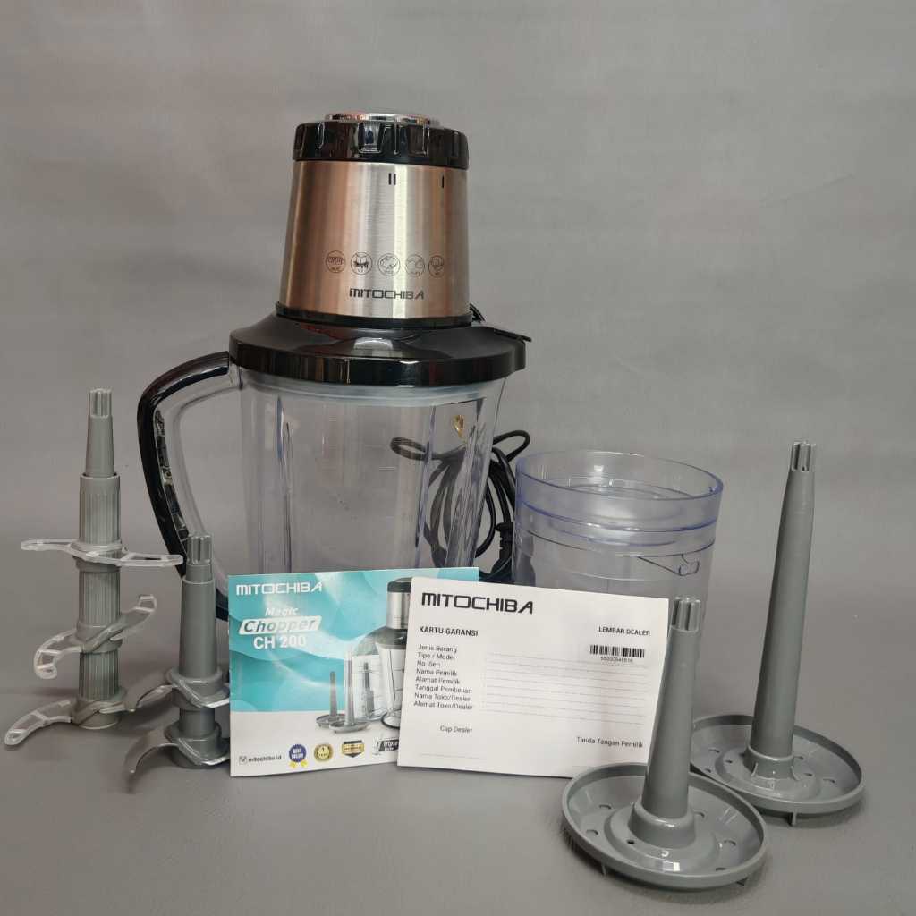 Mitochiba CH200 Food Chopper & Blender kapasitas 2 liter Triple Blade 6 mata Pisau SECOND BEKAS REVI