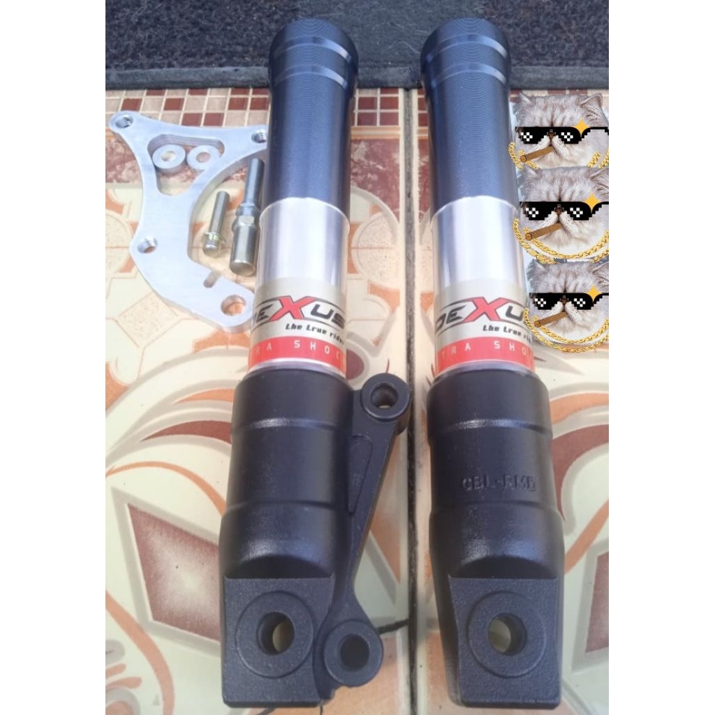 Bottom shock depan original Dexus Thailand universal matic bebek & sport As 26 (include bracket CNC 