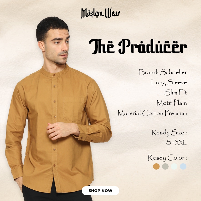 [24] The Producer by SCHOELLER PRQKCLKKQO102QCTNQNM Baju Koko Pria Slim Fit Cotton Premium Oxford