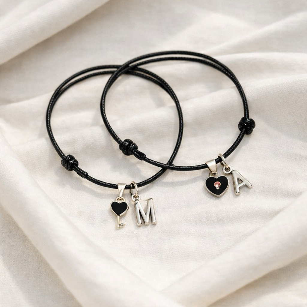 Gelang Tali Couple Inisial Love | gelang tali couples | gelang tali custom initial | gelang couple l