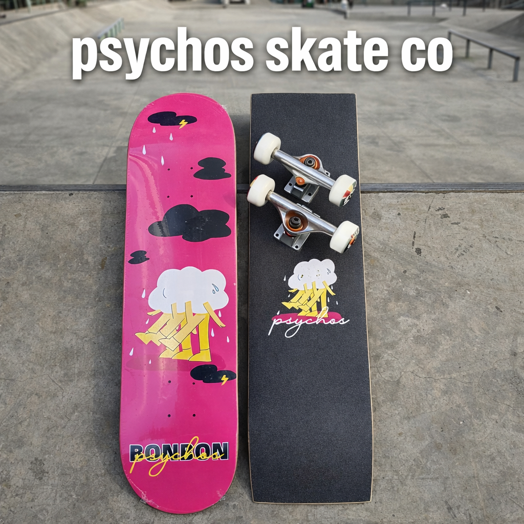 Justice Psychos Vikmax Skateboard pemula fullset lengkap puppets sketboard