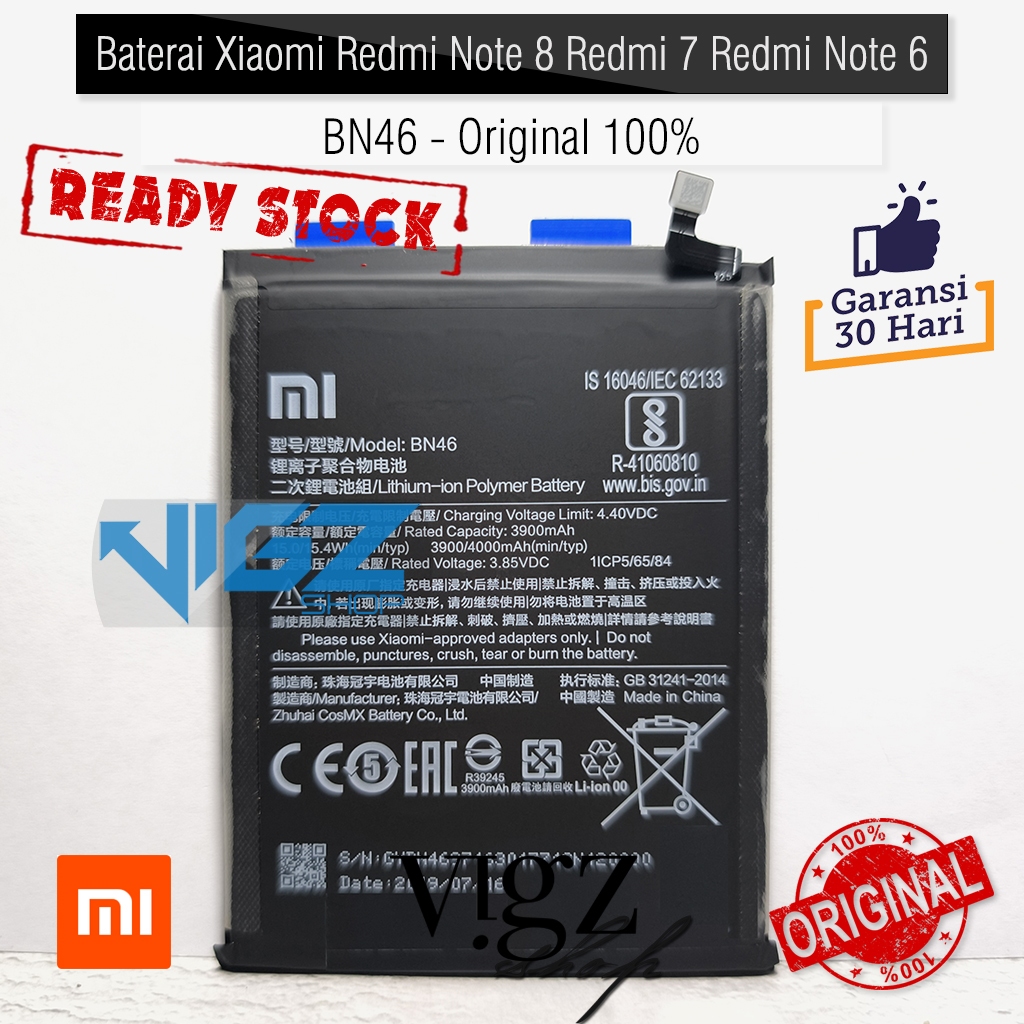 Battery Baterai Batre Xiaomi Redmi Note 8 Redmi 7 Redmi Note 6 BN46 Original 100%