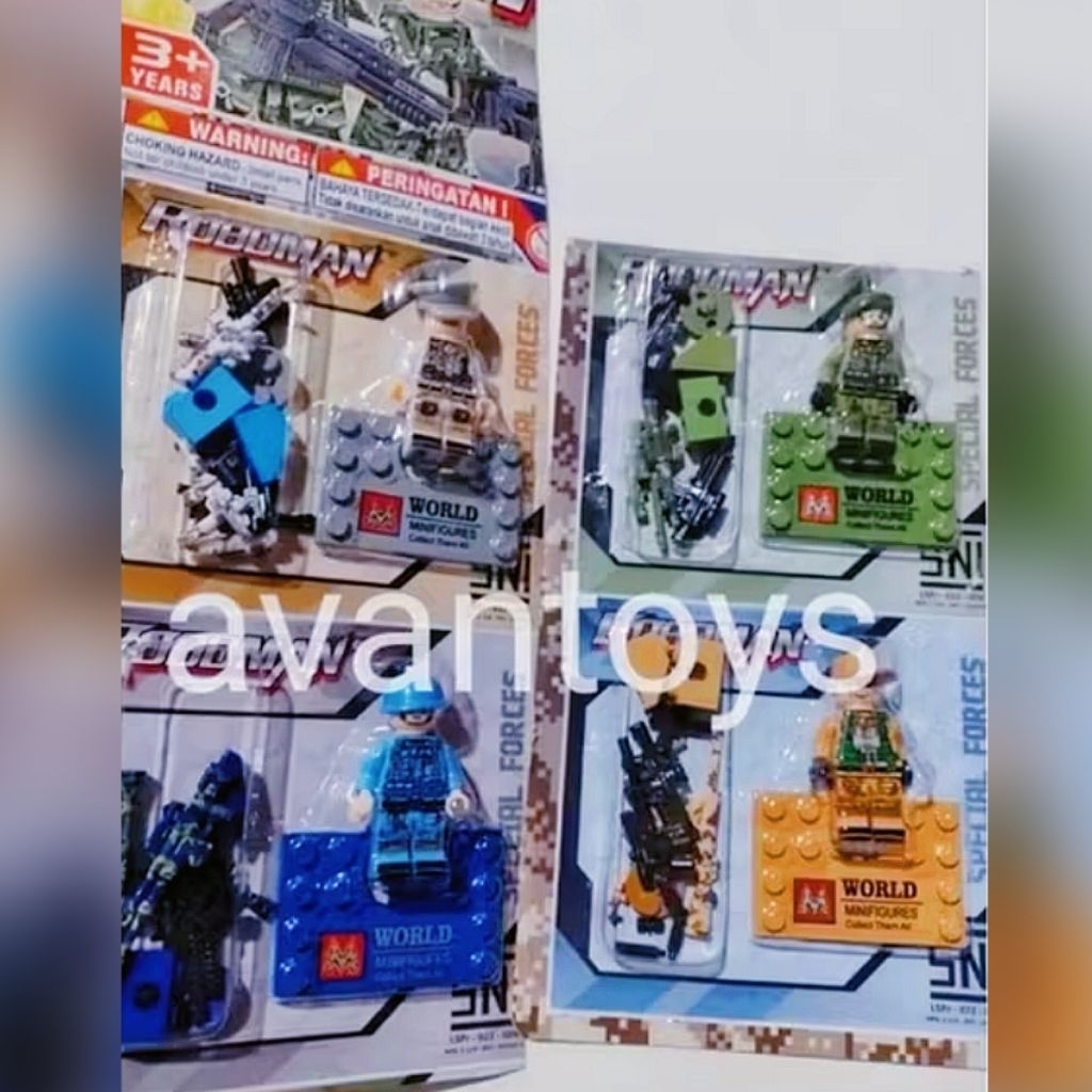 4 PCS ROBOMAN TENTARA WARNA