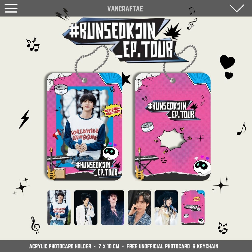 RUN SEOKJIN PHOTOCARD HOLDER CAHOL ACRYLIC BTS JIN