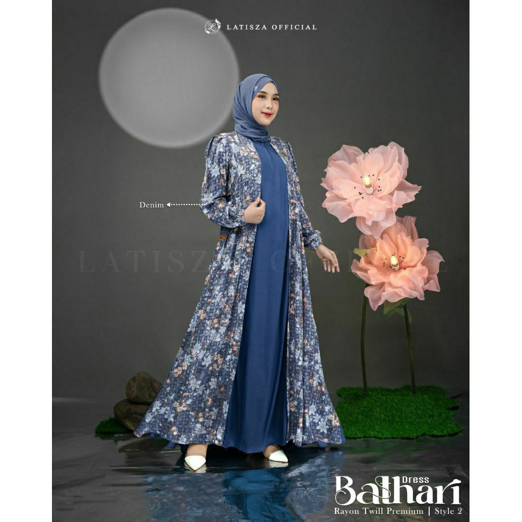 LATISZA OFFICIAL - BATHARI STYLE 1 - RAYA DRESS SIMPLE PREMIUM - GAMIS TWILL GRADE A - DRESS JUMBO -