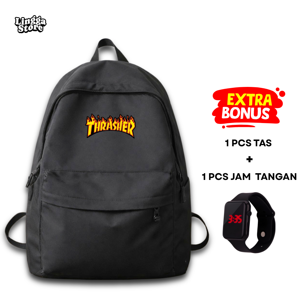Tas Anak Sekolah laki laki Keren Tas Ransel Sekolah SD SMP SMK Gambar Thrasher Graffiti